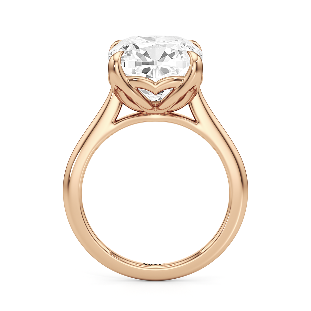 Famed Tulip Cathedral Ring with Cushion Cut Diamond in 14KT Rose Gold view 5
