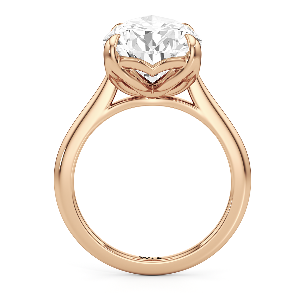 Famed Tulip Cathedral Ring with Pear Cut Diamond in 14KT Rose Gold view 5
