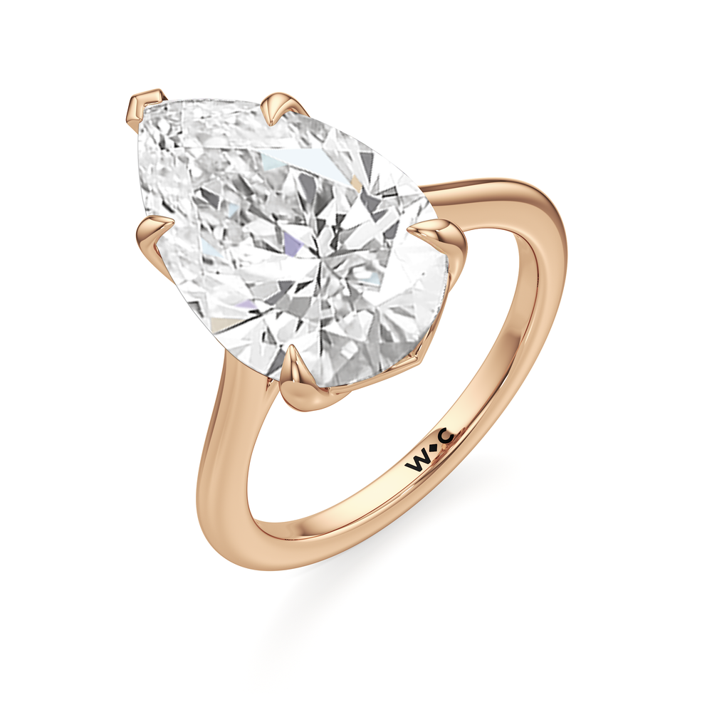 Famed Tulip Cathedral Ring with Pear Cut Diamond in 14KT Rose Gold view 6
