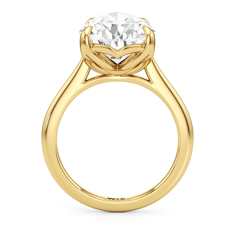 Famed Tulip Cathedral Ring with Pear Cut Diamond in 14KT Yellow Gold view 5
