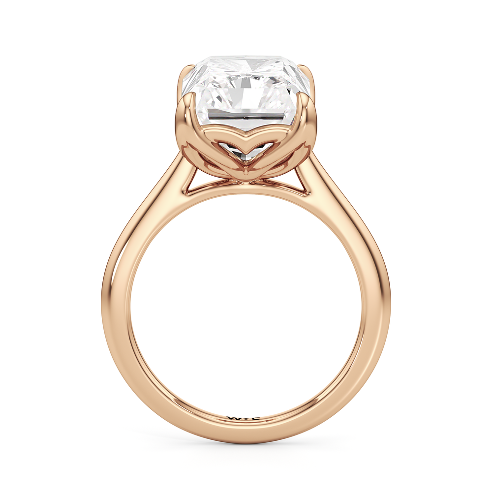 Famed Tulip Cathedral Ring with Elongated Cushion Cut Diamond in 14KT Rose Gold view 20
