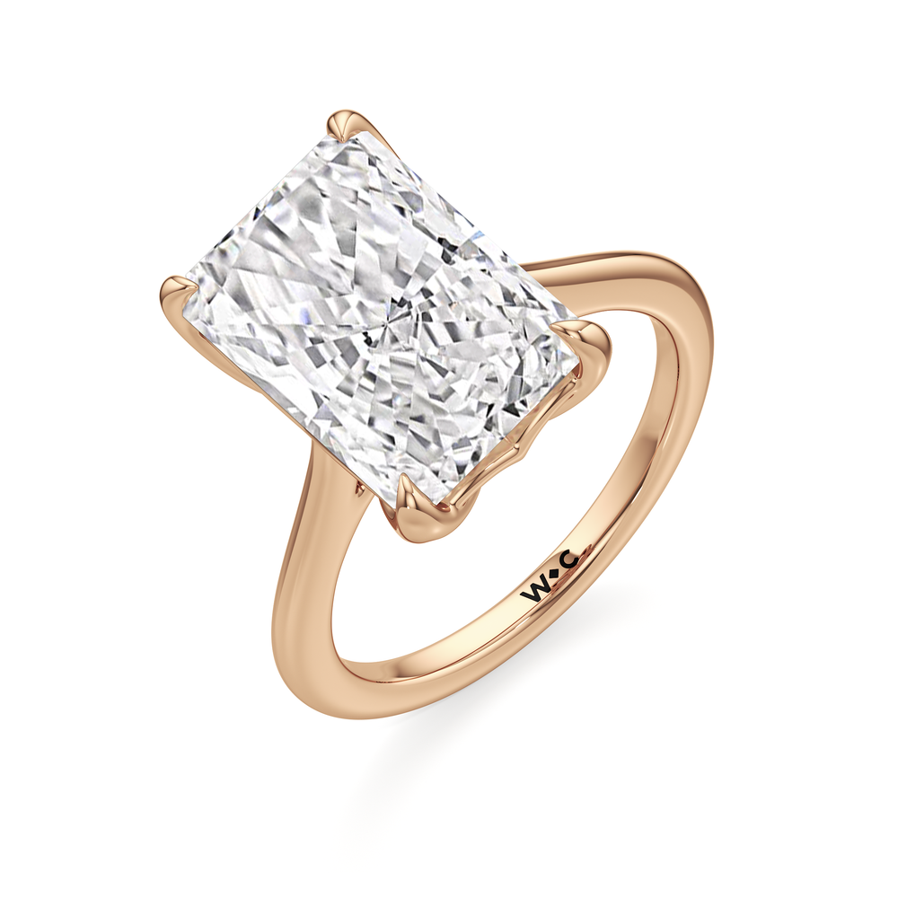 Famed Tulip Cathedral Ring with Elongated Cushion Cut Diamond in 14KT Rose Gold view 21
