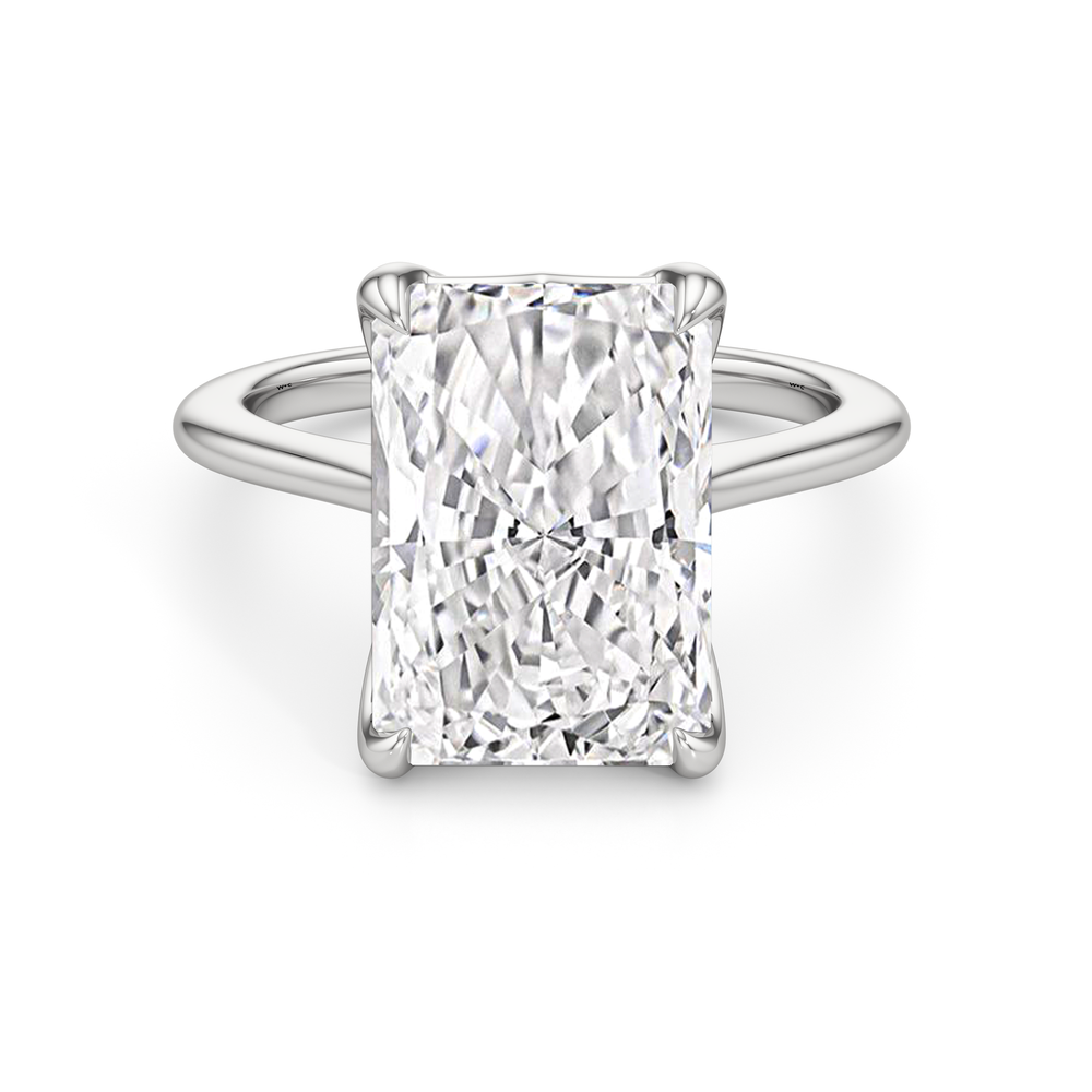 Famed Tulip Cathedral Ring with Elongated Cushion Cut Diamond in 14KT Rose Gold view 7
