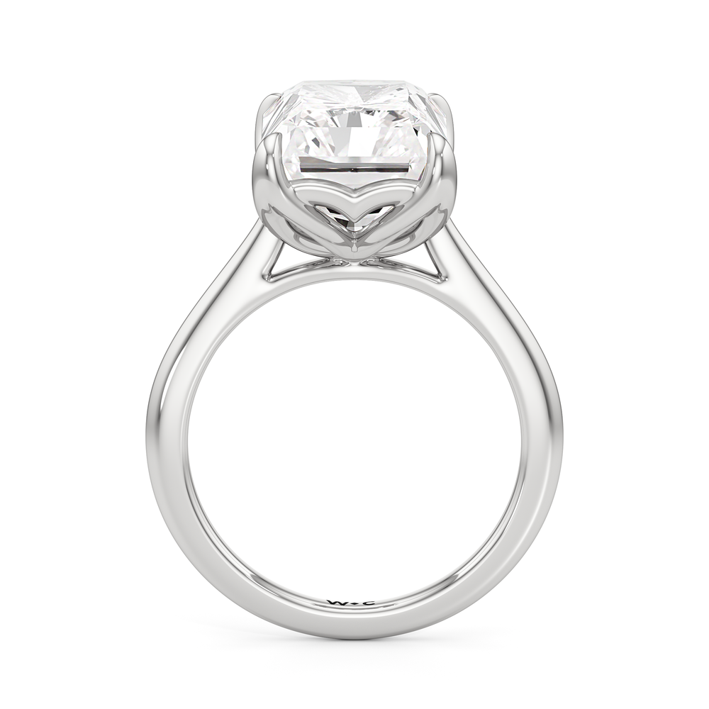 Famed Tulip Cathedral Ring with Elongated Cushion Cut Diamond in 14KT Rose Gold view 10
