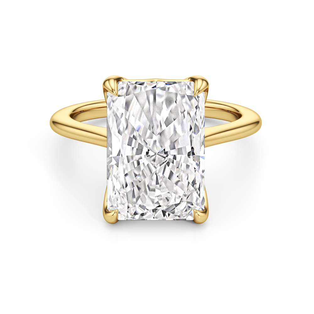 Famed Tulip Cathedral Ring with Elongated Cushion Cut Diamond in 14KT Rose Gold view 12

