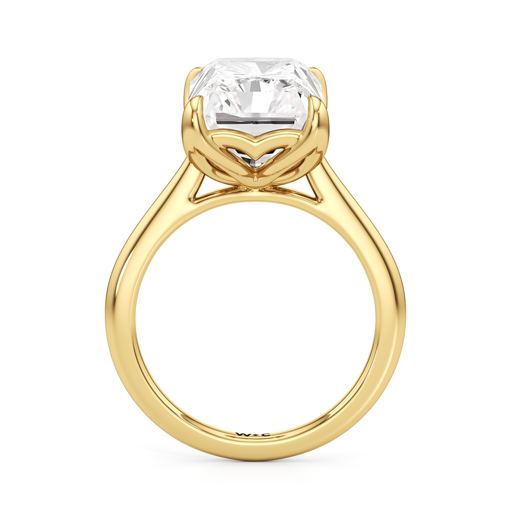 Famed Tulip Cathedral Ring with Elongated Cushion Cut Diamond in 14KT Rose Gold view 15
