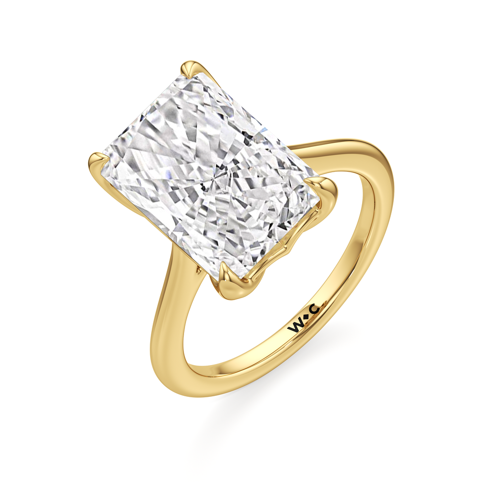 Famed Tulip Cathedral Ring with Elongated Cushion Cut Diamond in 14KT Rose Gold view 16
