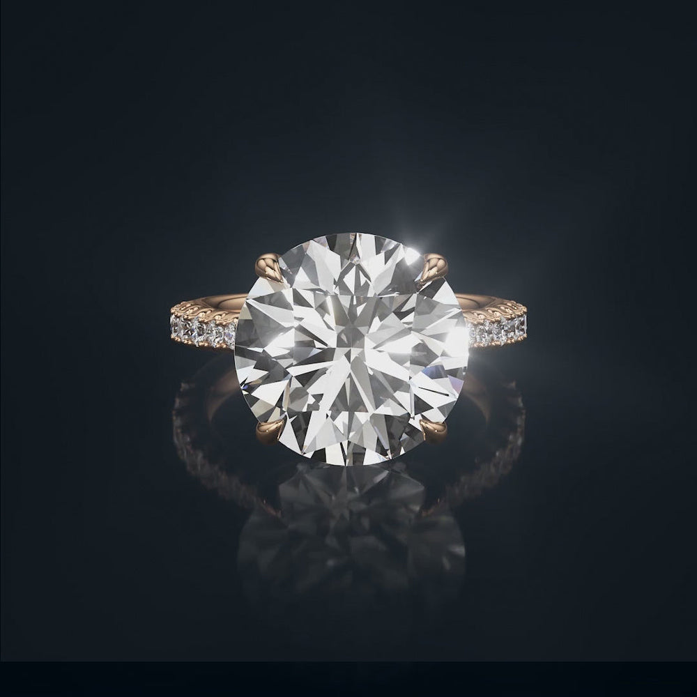 The Cassatt Ring with Round Cut Diamond in 14KT Rose Gold view 2
