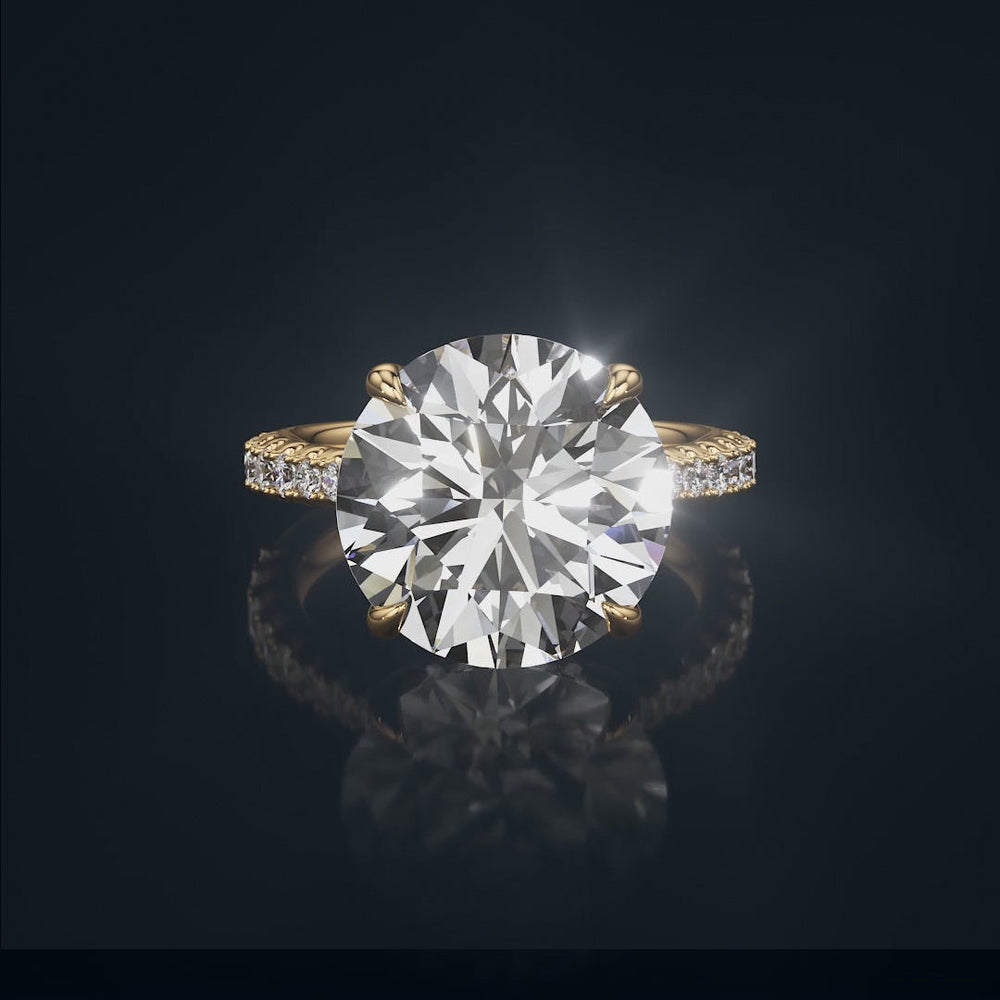 The Cassatt Ring with Round Cut Diamond in 14KT Yellow Gold view 2
