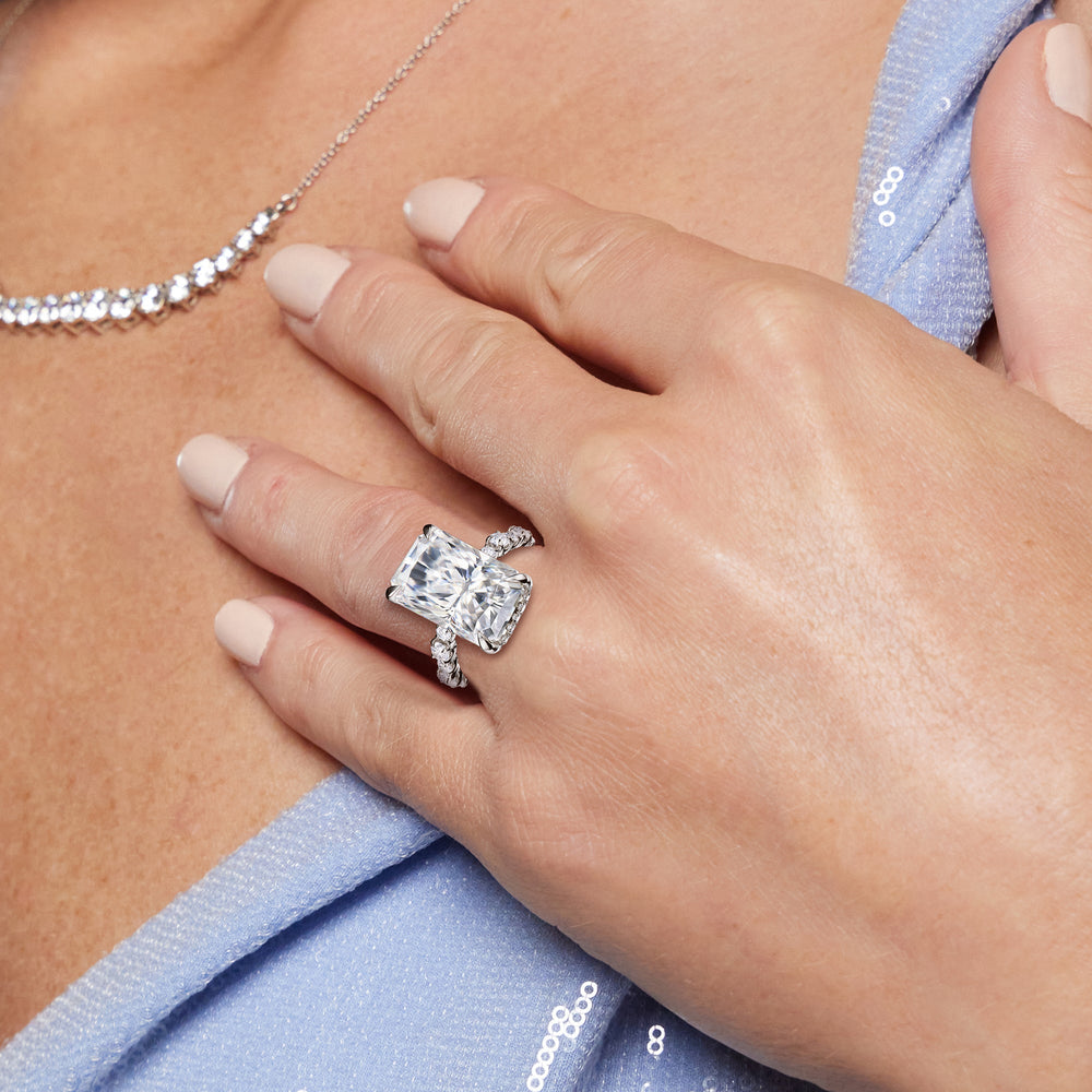 Model Wearing The Warhol Ring with Lab Grown Diamond view