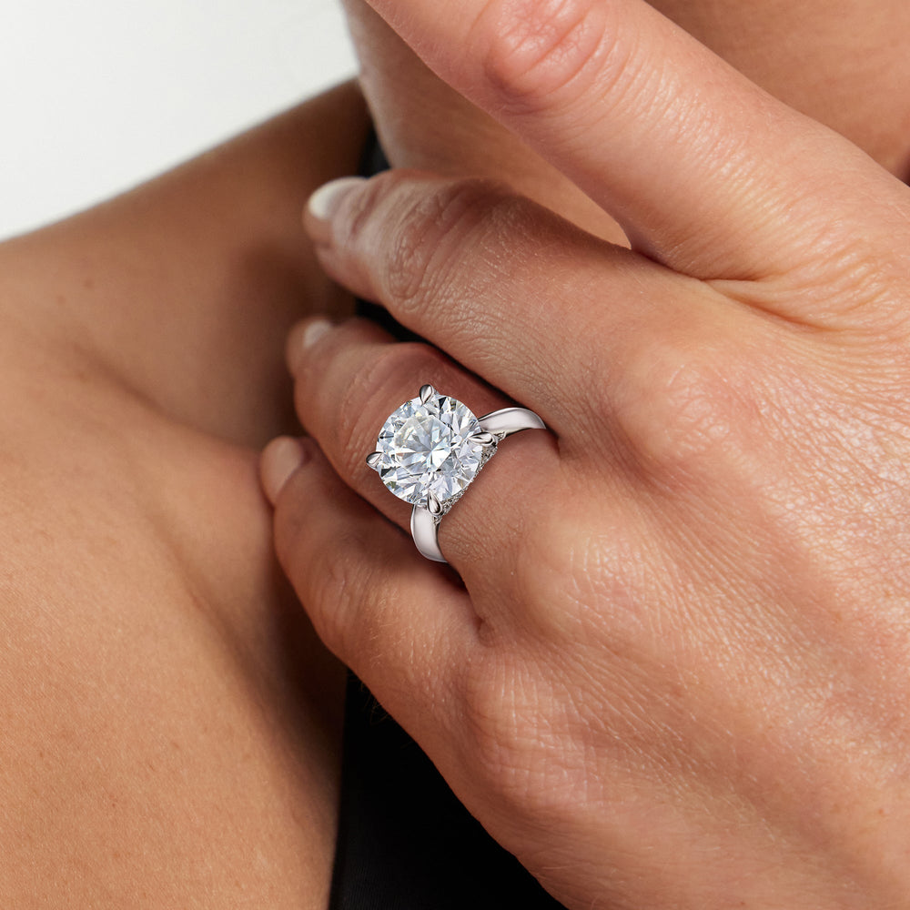 Model Wearing The Vermeer Ring with Lab Grown Diamond view