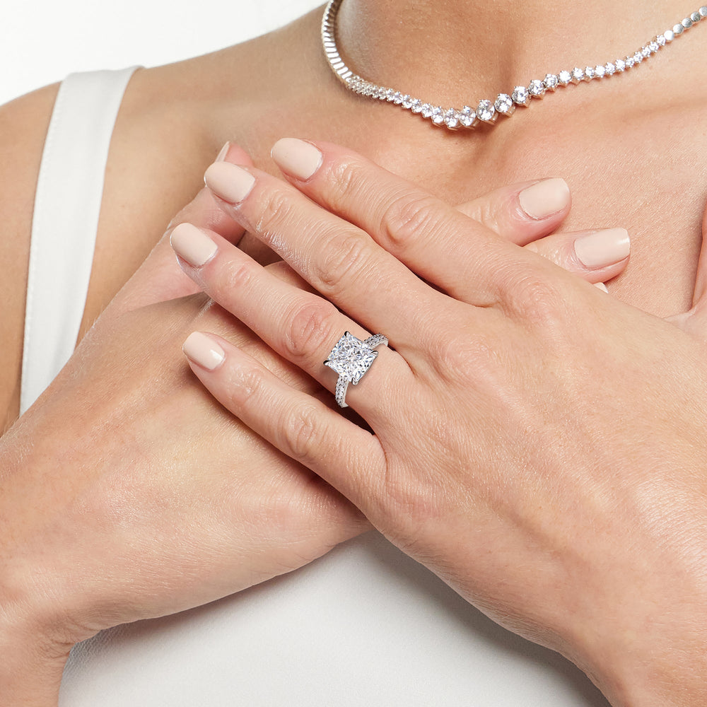 Model Wearing The Anguissola Ring with Lab Grown Diamond view
