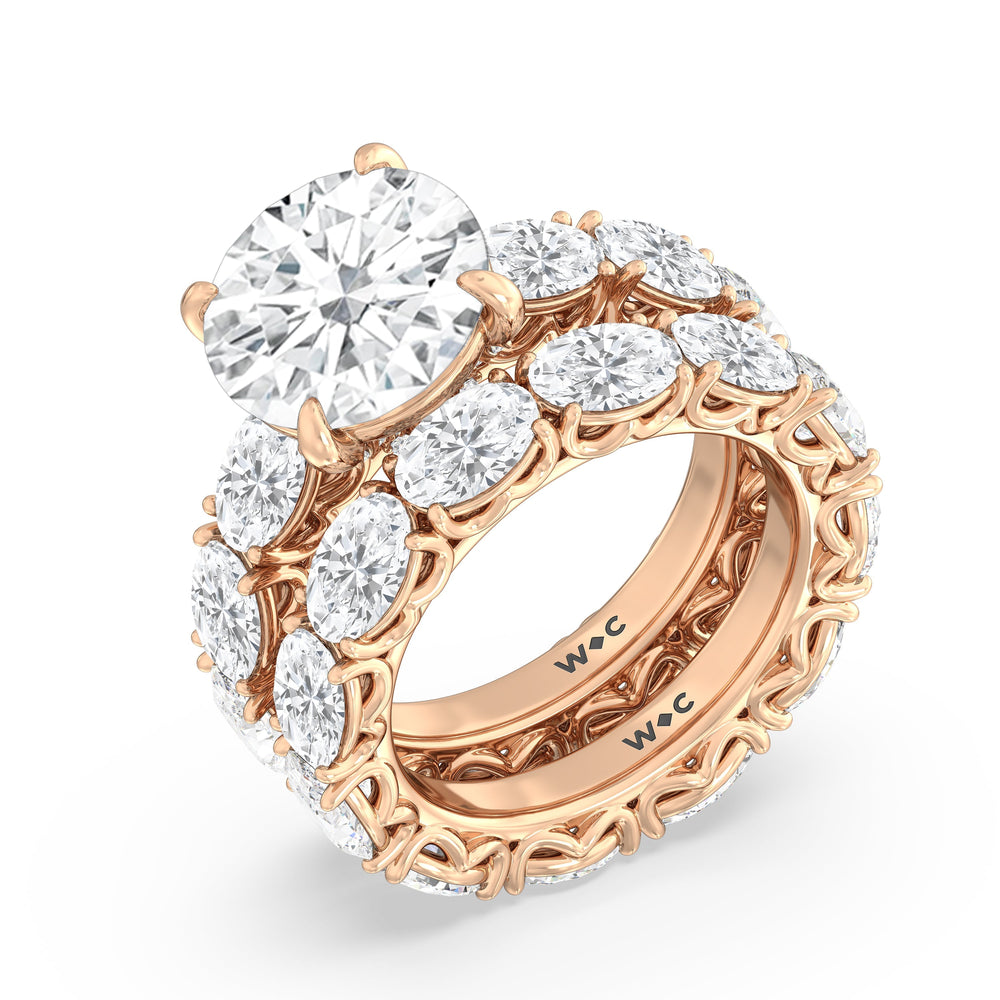 The NoMad Ring with Oval Cut Diamond in 14KT Rose Gold view 4
