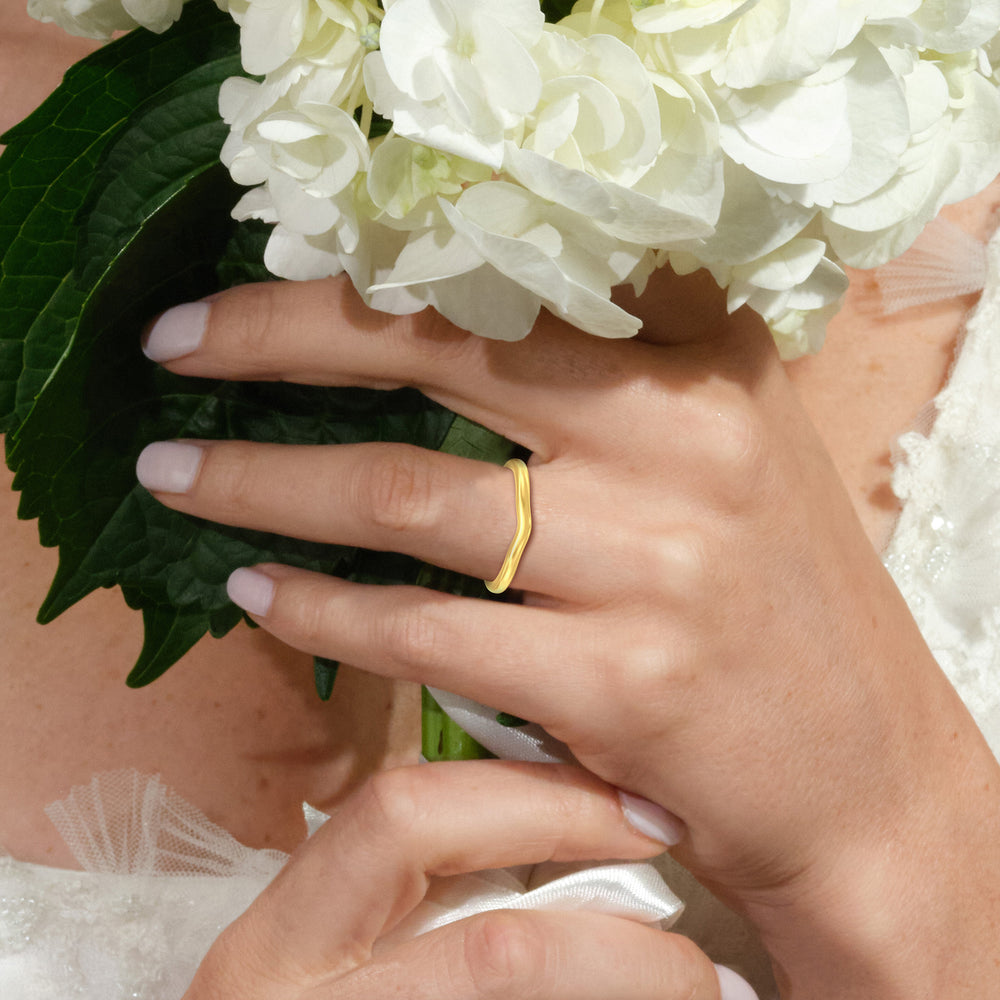 The Marie Wedding Band with 18KT Rose Gold Cut Diamond in 14KT Rose Gold view 5
