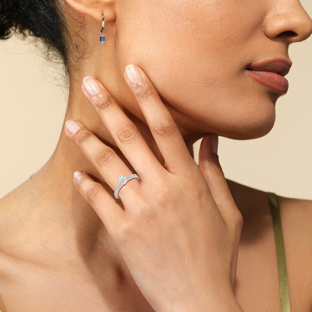 The Bella Engagement Ring with Oval Cut Diamond in 14KT Rose Gold view 5
