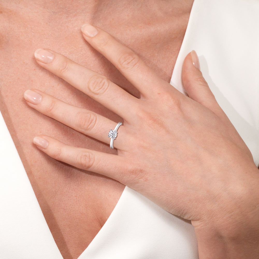 The Kelly Engagement Ring with Oval Cut Diamond in 14KT Rose Gold view 4
