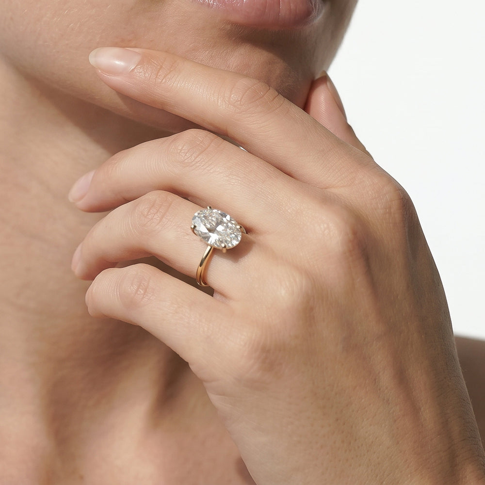 Fine Classic Four Prong Solitaire Diamond Engagement Ring with Radiant Cut Diamond in 14KT Rose Gold view 2
