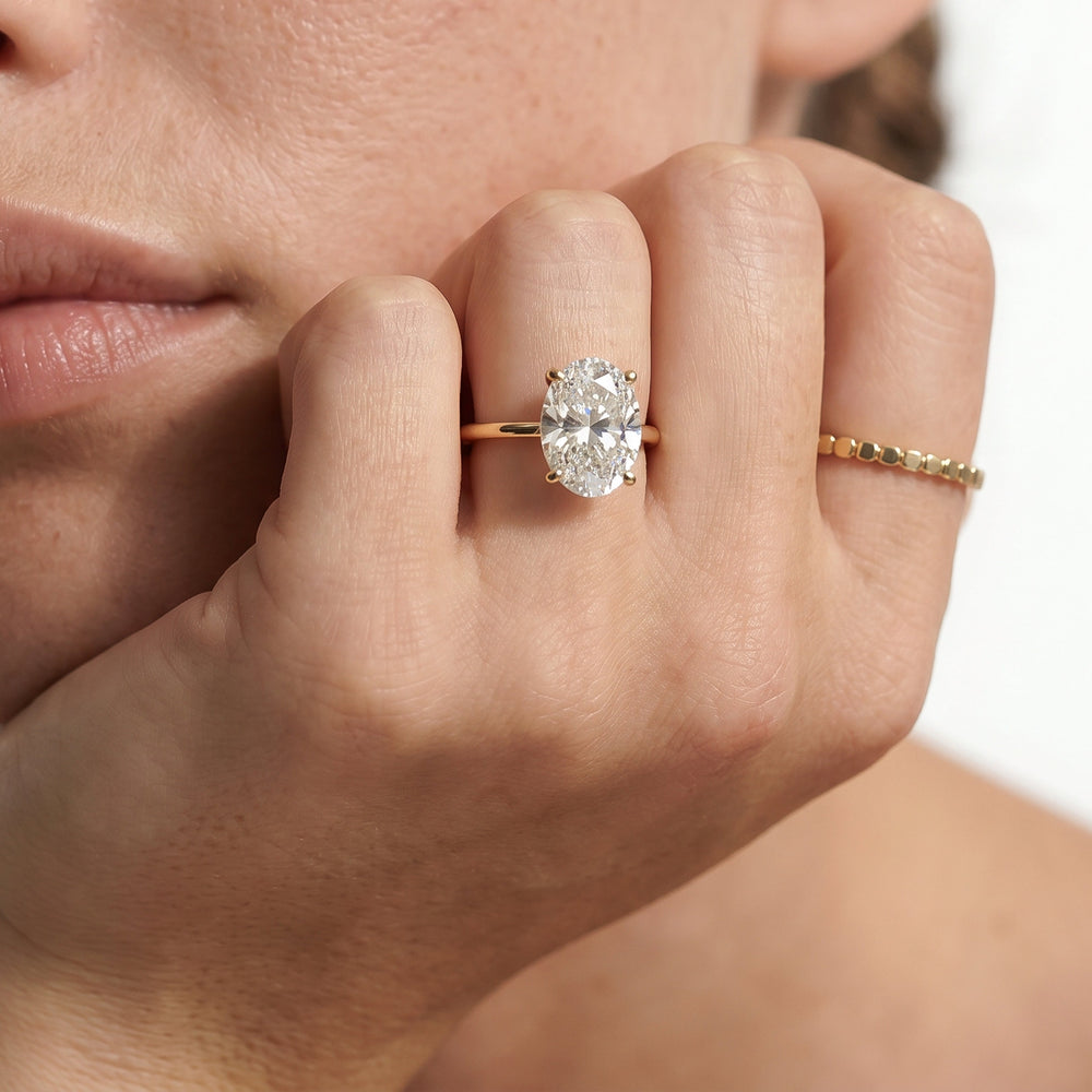 Fine Classic Four Prong Solitaire Diamond Engagement Ring with Asscher Cut Diamond in 14KT Platinum view 3
