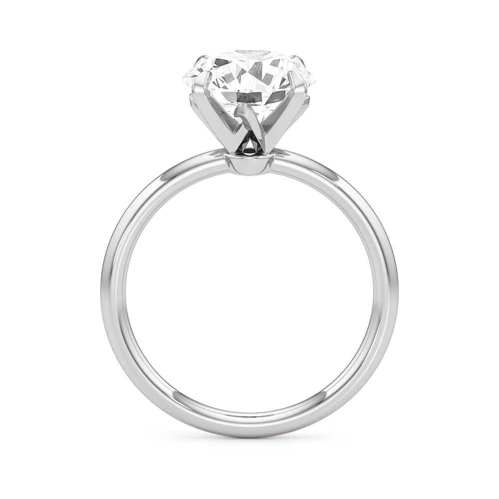 The W Classic Engagement Ring with Round Cut Diamond in 14KT Platinum view 3
