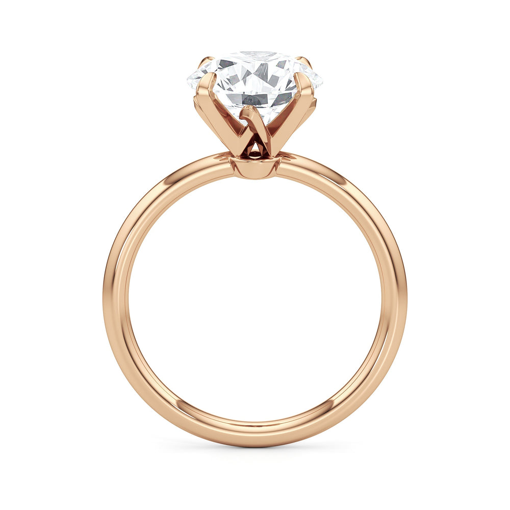 The W Evolution Engagement Ring with Round Cut Diamond in 14KT Rose Gold view 6
