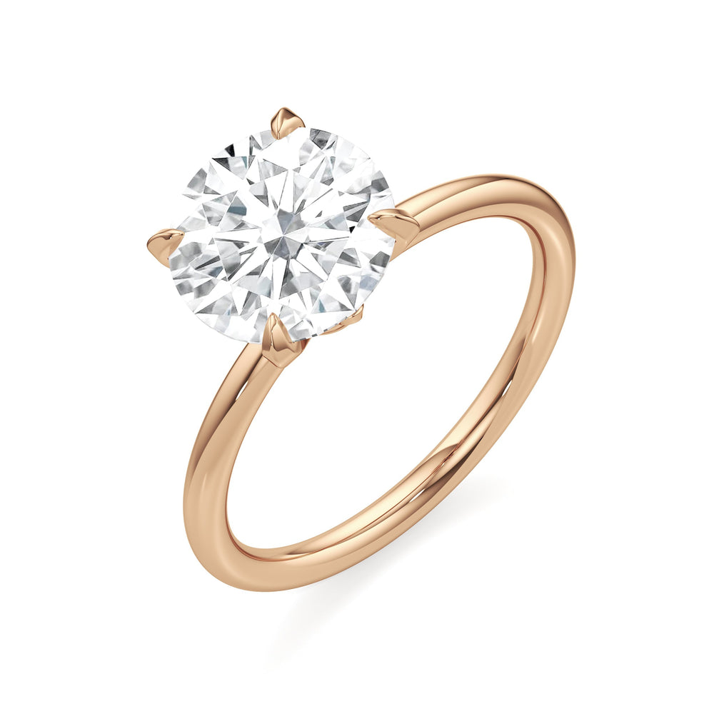 The W Evolution Engagement Ring with Round Cut Diamond in 14KT Rose Gold view 4
