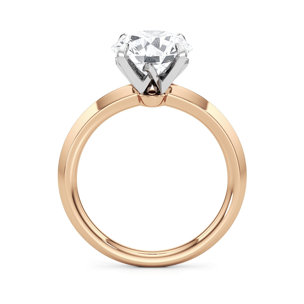 The W Evolution Engagement Ring with Round Cut Diamond in 14KT Rose Gold & Platinum view 6
