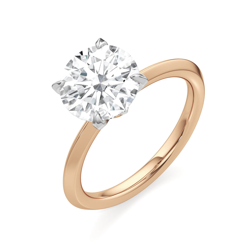 The W Evolution Engagement Ring with Round Cut Diamond in 14KT Rose Gold & Platinum view 4
