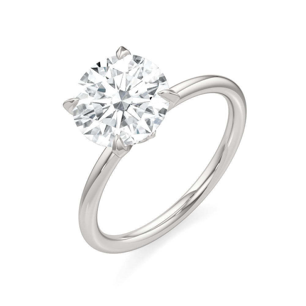 The W Evolution Engagement Ring with Round Cut Diamond in 14KT Platinum view 4
