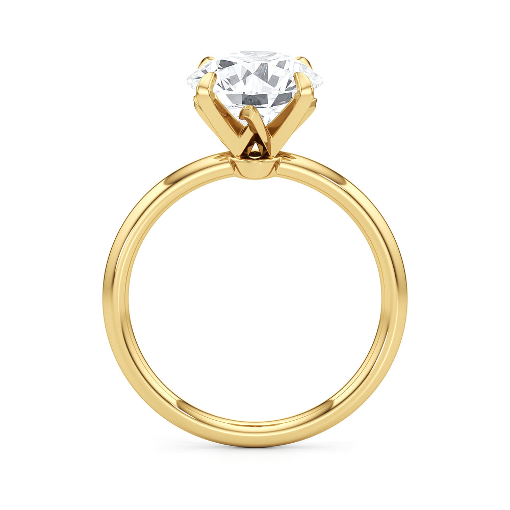 The W Evolution Engagement Ring with Round Cut Diamond in 14KT Yellow Gold view 3

