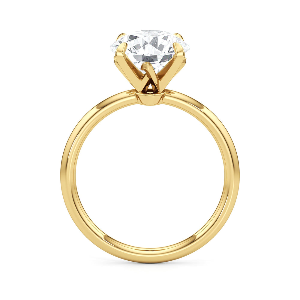The W Evolution Engagement Ring with Round Cut Diamond in 14KT Yellow Gold view 6
