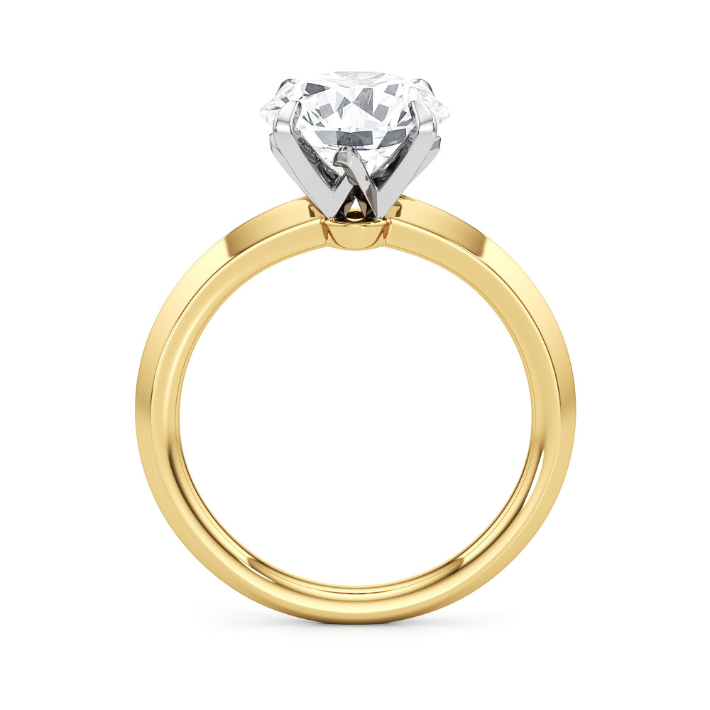 The W Evolution Engagement Ring with Round Cut Diamond in 14KT Yellow Gold & Platinum view 3
