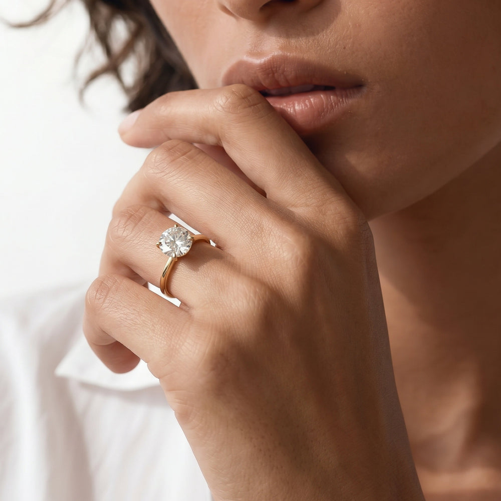 The W Evolution Engagement Ring with Princess Cut Diamond in 14KT Rose Gold view 4
