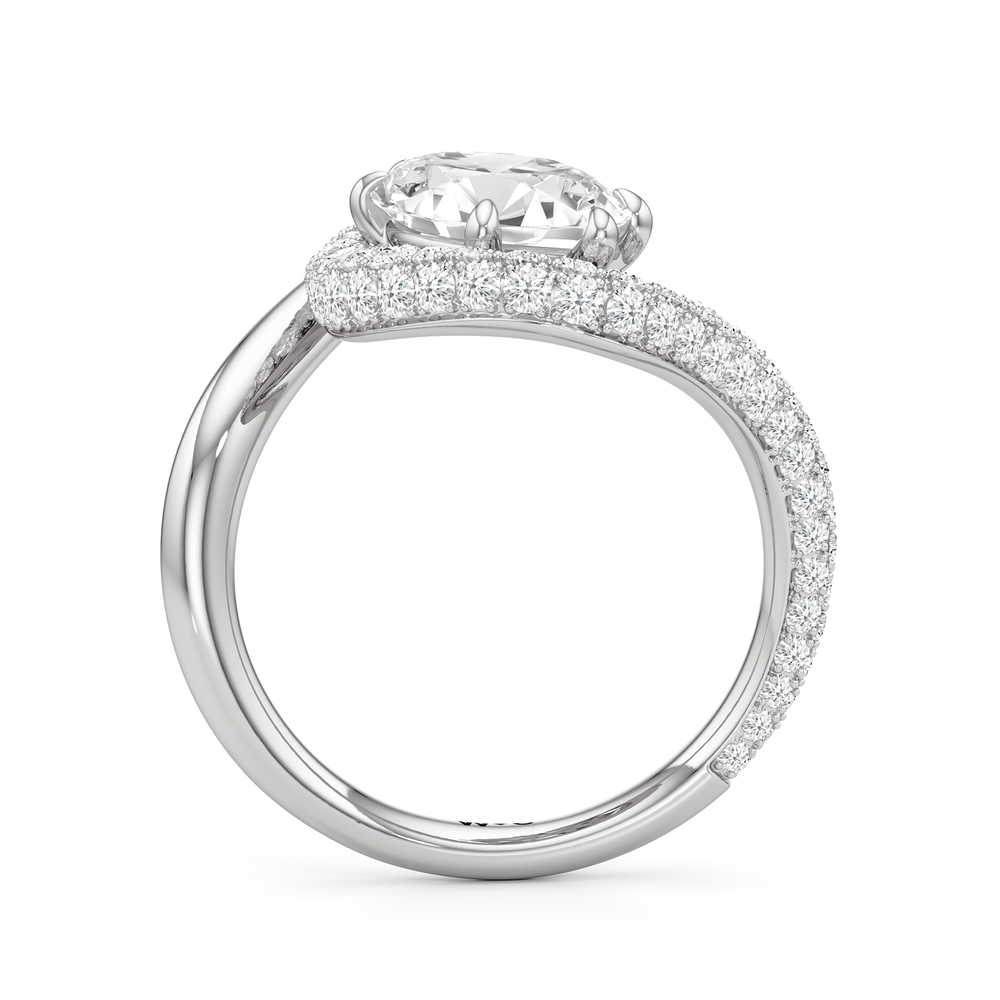 The Crest Engagement Ring with Marquise Cut Diamond in 14KT Platinum view 2
