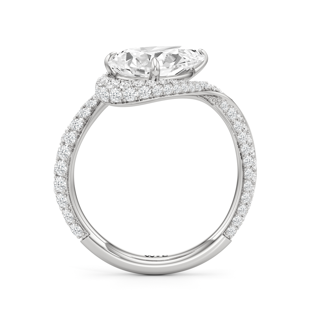 The Cascade Engagement Ring with Pear Cut Diamond in 14KT Platinum view 2

