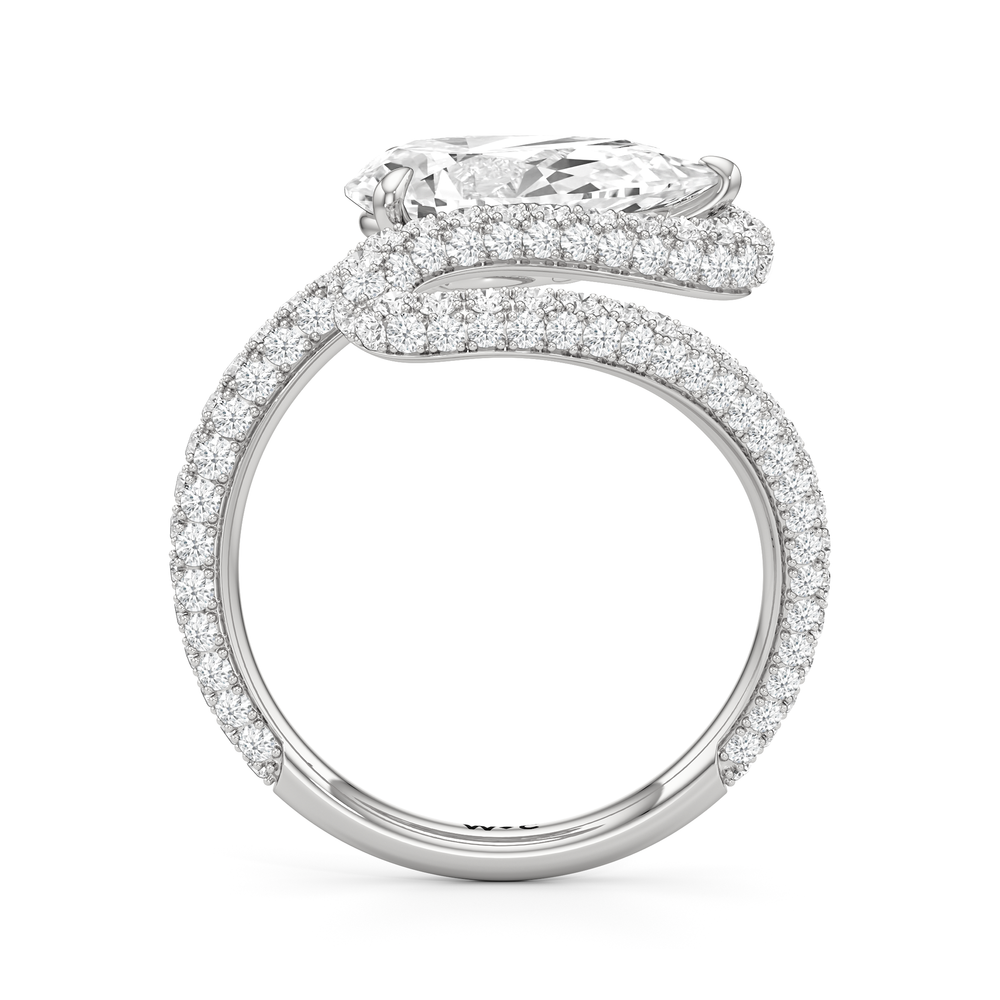 The Marina Engagement Ring with Pear Cut Diamond in 14KT Platinum view 2
