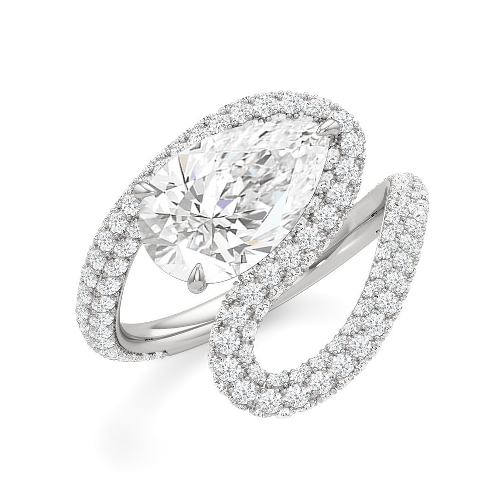 The Marina Engagement Ring with Pear Cut Diamond in 14KT Platinum view 3
