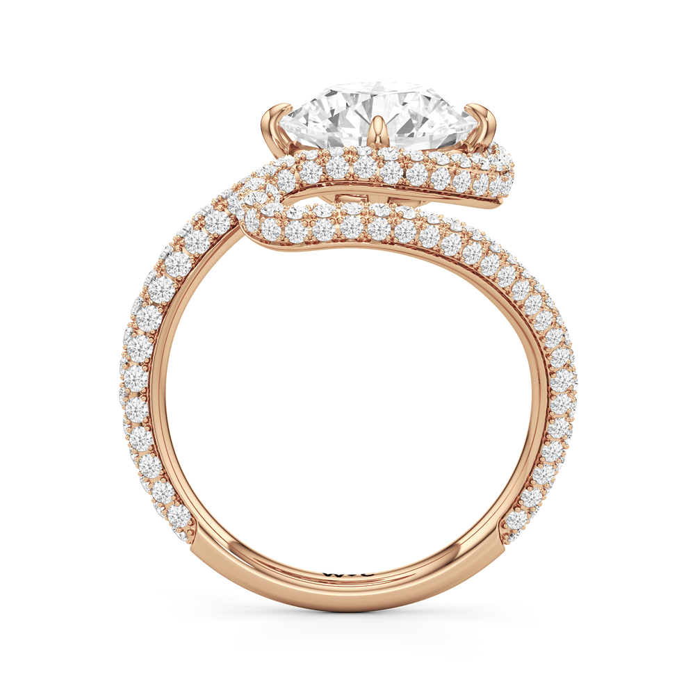 The Marina Engagement Ring with Round Cut Diamond in 14KT Rose Gold view 2
