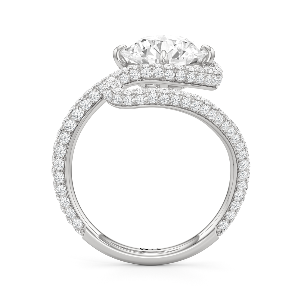 The Marina Engagement Ring with Round Cut Diamond in 14KT Platinum view 2
