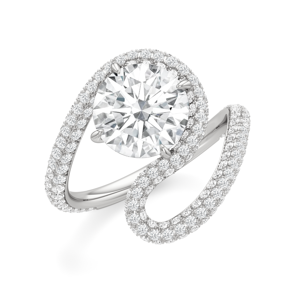 The Marina Engagement Ring with Round Cut Diamond in 14KT Platinum view 3
