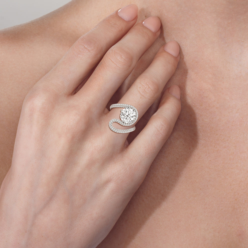 Model Wearing The Marina Engagement Ring view