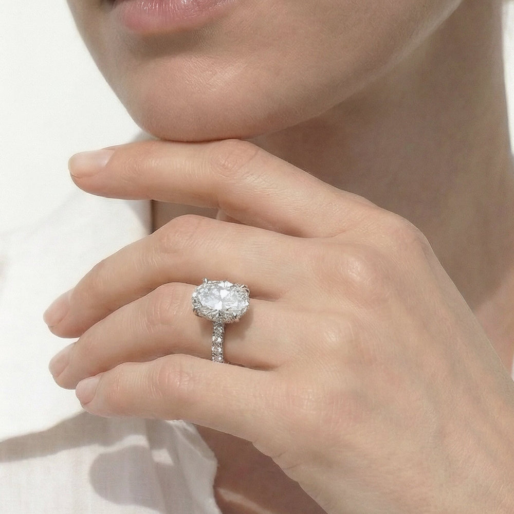 Élan Hidden Halo Engagement Ring with Round Cut Diamond in 14KT Platinum view 3
