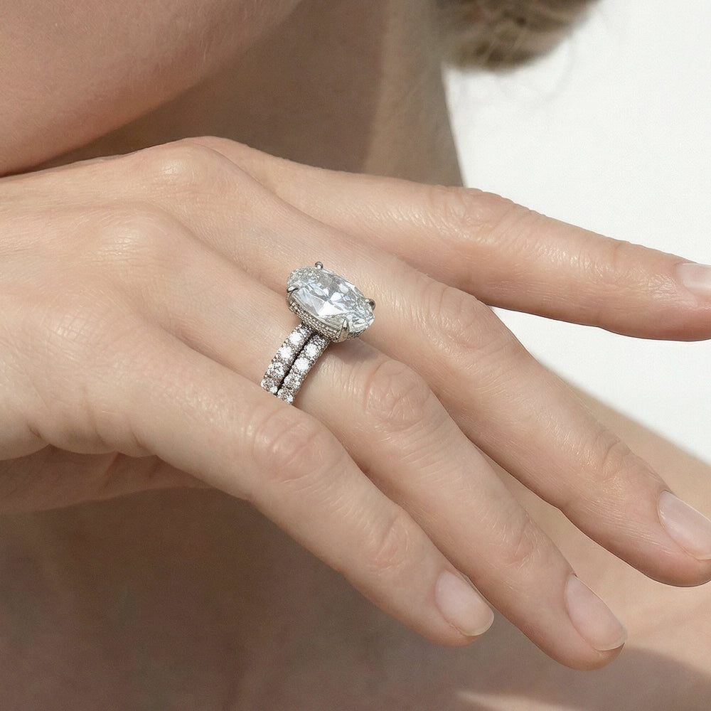 Élan Hidden Halo Engagement Ring with Pear Cut Diamond in 14KT Rose Gold view 4
