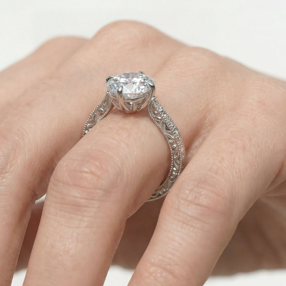 The Seraphine Low-Profile Ring with Oval Cut Diamond in 14KT Rose Gold view 5
