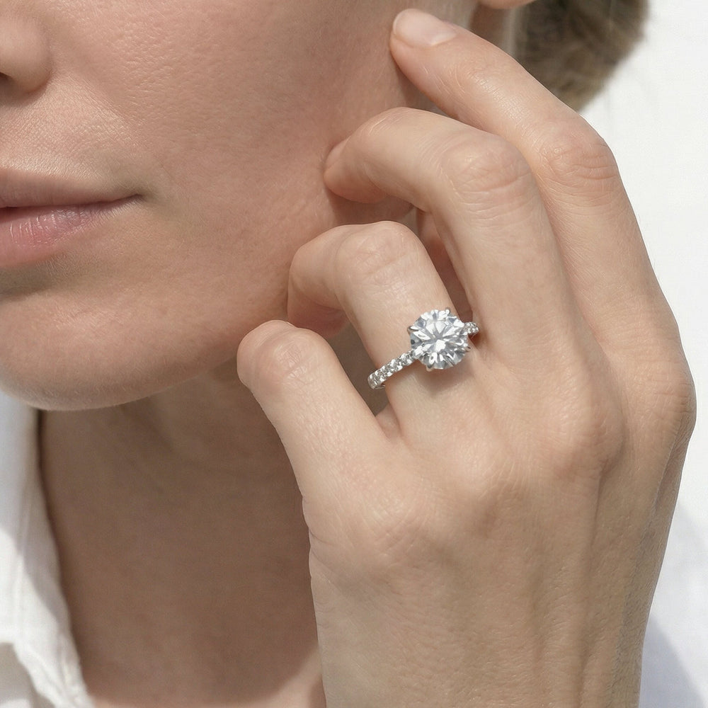 The Arc Classic Engagement Ring with Pear Cut Diamond in 14KT Platinum view 3
