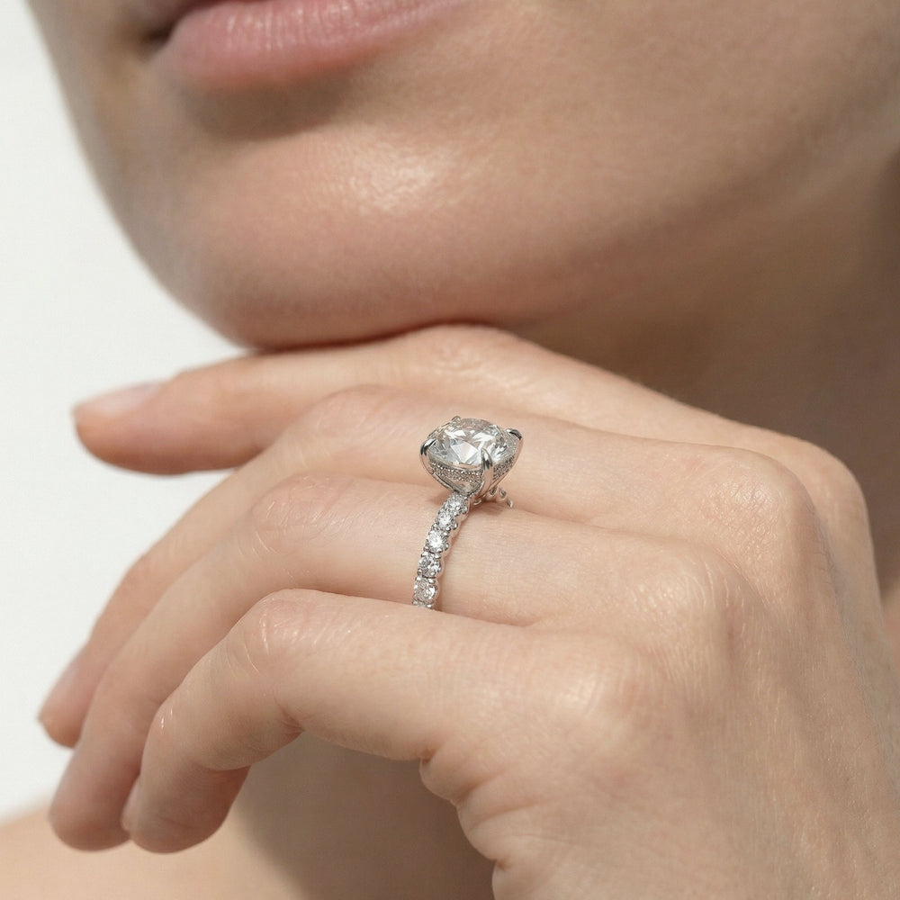 The Arc Classic Engagement Ring with Round Cut Diamond in 14KT Platinum view 4

