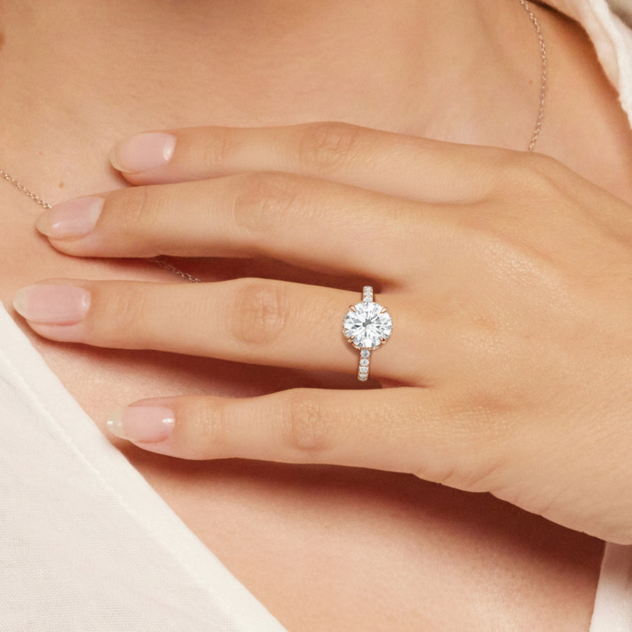 Model Wearing The Chrysler Solitaire Ring view