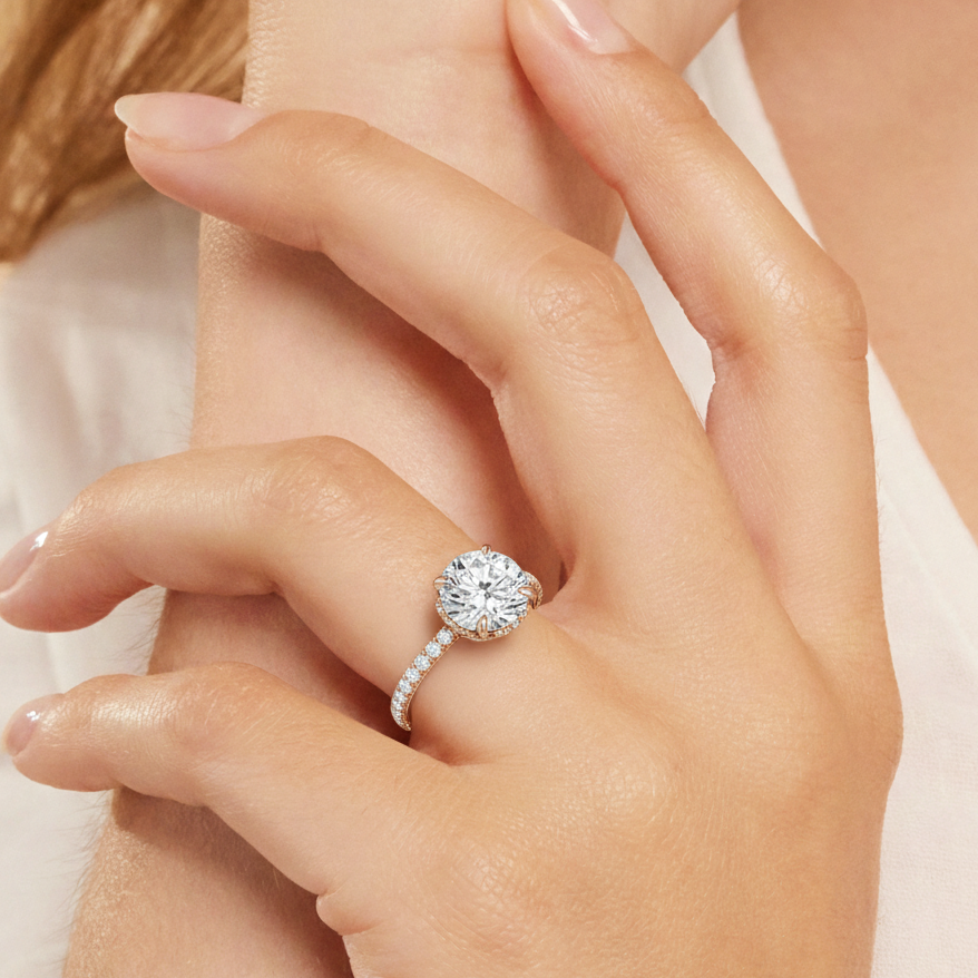 Model Wearing The Chrysler Solitaire Ring view