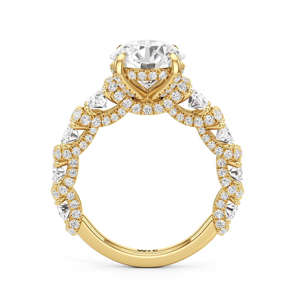 The Fulton Oval Ring with Round Cut Diamond in 14KT Yellow Gold view 5
