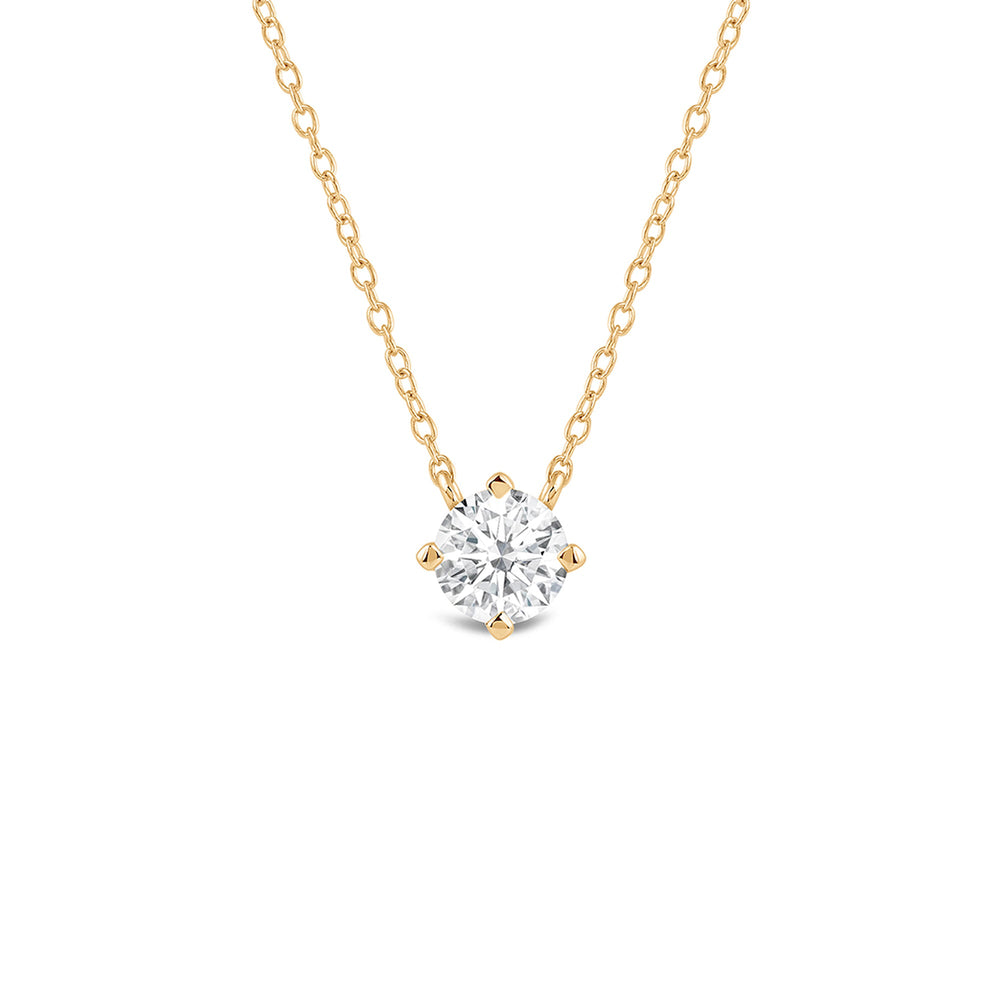 Kite Set Round Lab Created Diamond Solitaire Pendant with 14KT Yellow Gold / Lab / 1 Cut Diamond in 14KT Yellow Gold / Lab / 1 view 1
