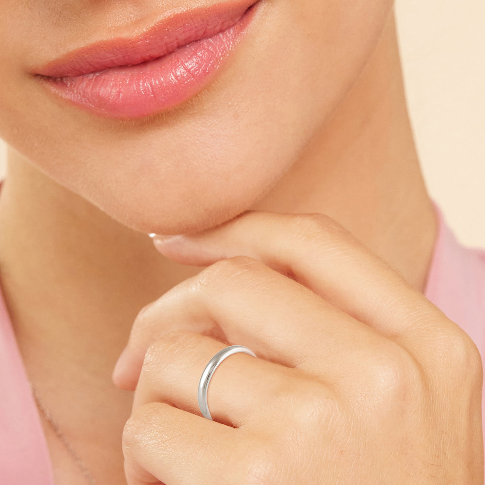 Women's Low Dome Comfort Fit Band with 14KT Yellow Gold / 2.5 Cut Diamond in 14KT Yellow Gold / 2.5 view 2
